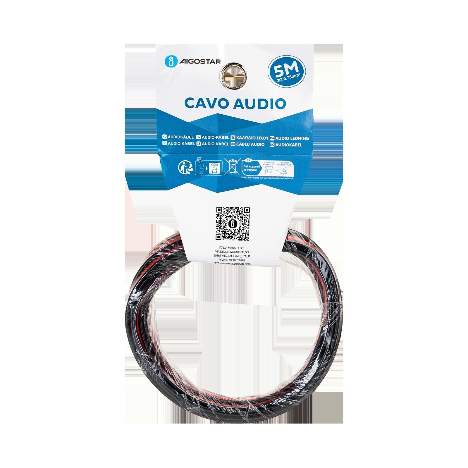 AUDIO CABLE 2G0.75MM2 5M WITH WHITE AND BLACK