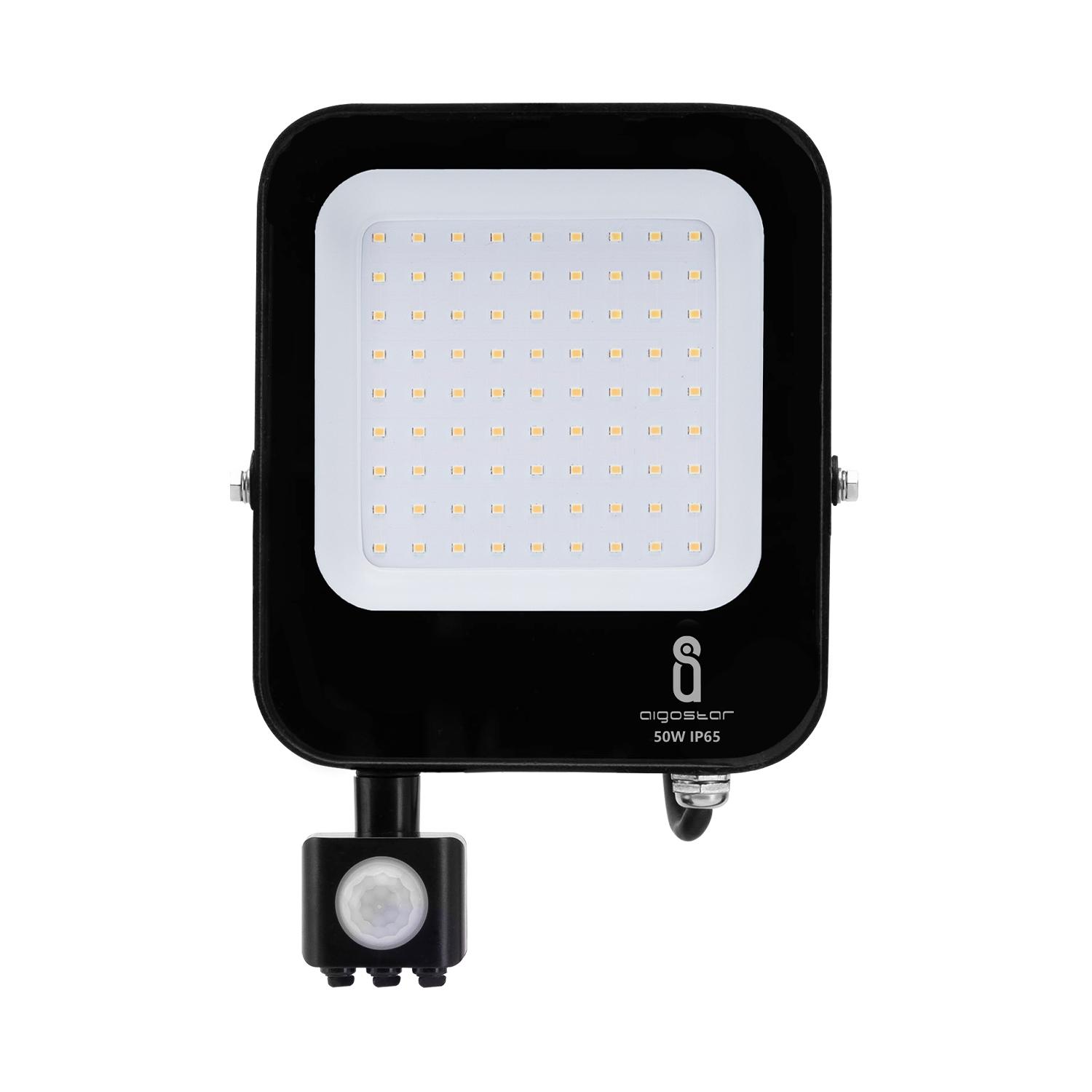 LED Floodlight with Sensor Black 50W