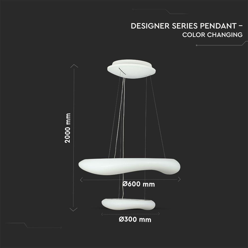 VT-7606 60W ROUND LED DESIGNER PENDANT (CCT:3IN1) D:600*H300 ,DIMMABLE-WHITE