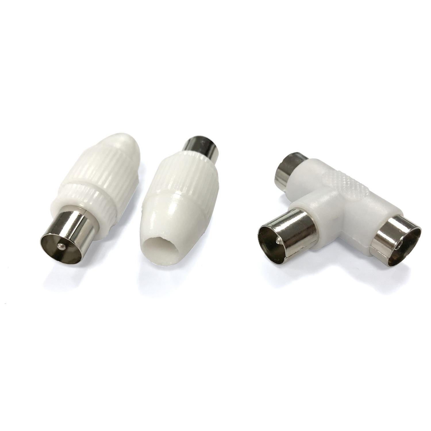 TV Antenna Connector TV Plugs & Female to Female White