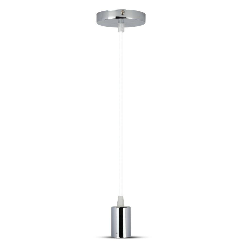 Lampa wisząca, oprawka chrom + przewód Biały , VTAC, SKU 3755