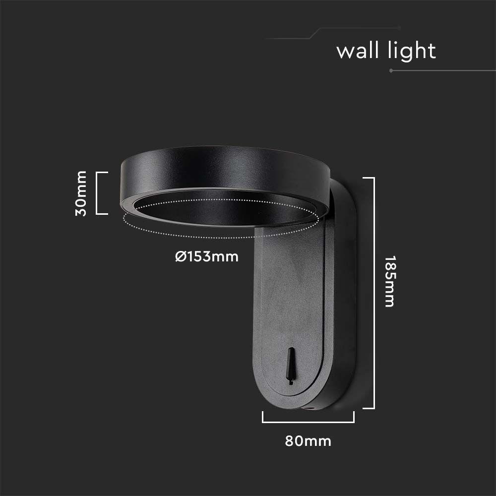 VT-1180 5W LED WALL LIGHT 3000K+4000K BLACK BODY IP65