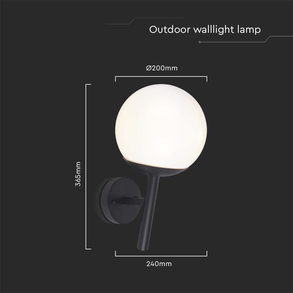 VT-1224 WALL LAMP(1*E27)-MATT BLACK-OPAL PLASTIC BALL