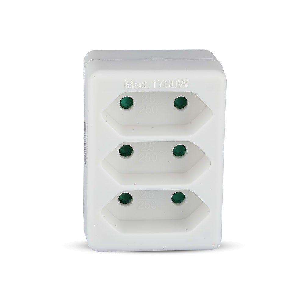 VT-1023 3 OUTLET ADAPTER 2.5A -WHITE