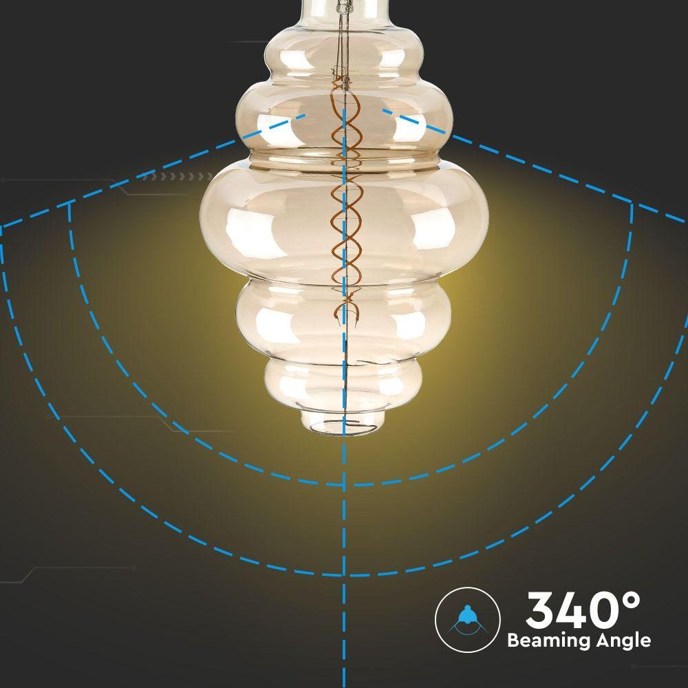 VT-2188D 8W S200 LED SMOKY DOUBLE FILAMENT BULB 2000K E27 DIMMABLE