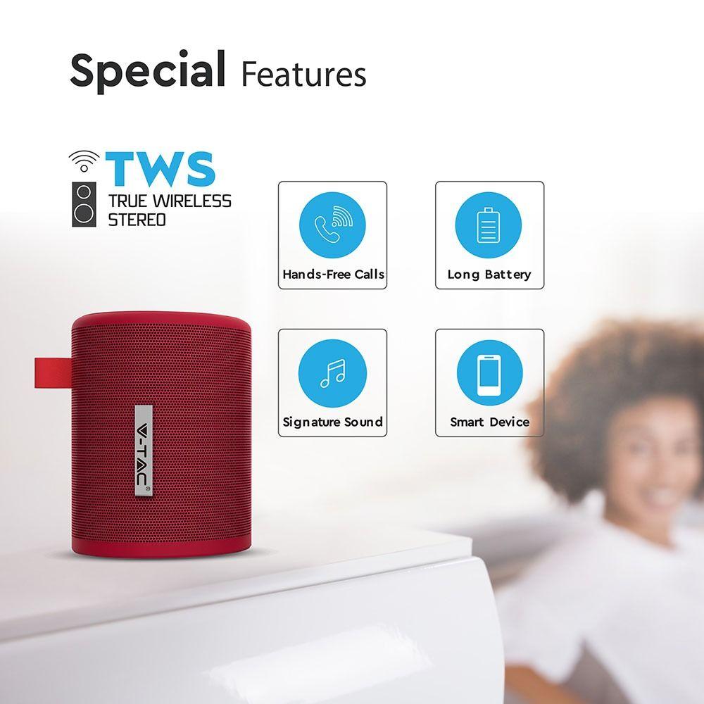 VT-6244 PORTABLE BLUETOOTH SPEAKER TWS FUNCTION-1500mah BATTERY-RED