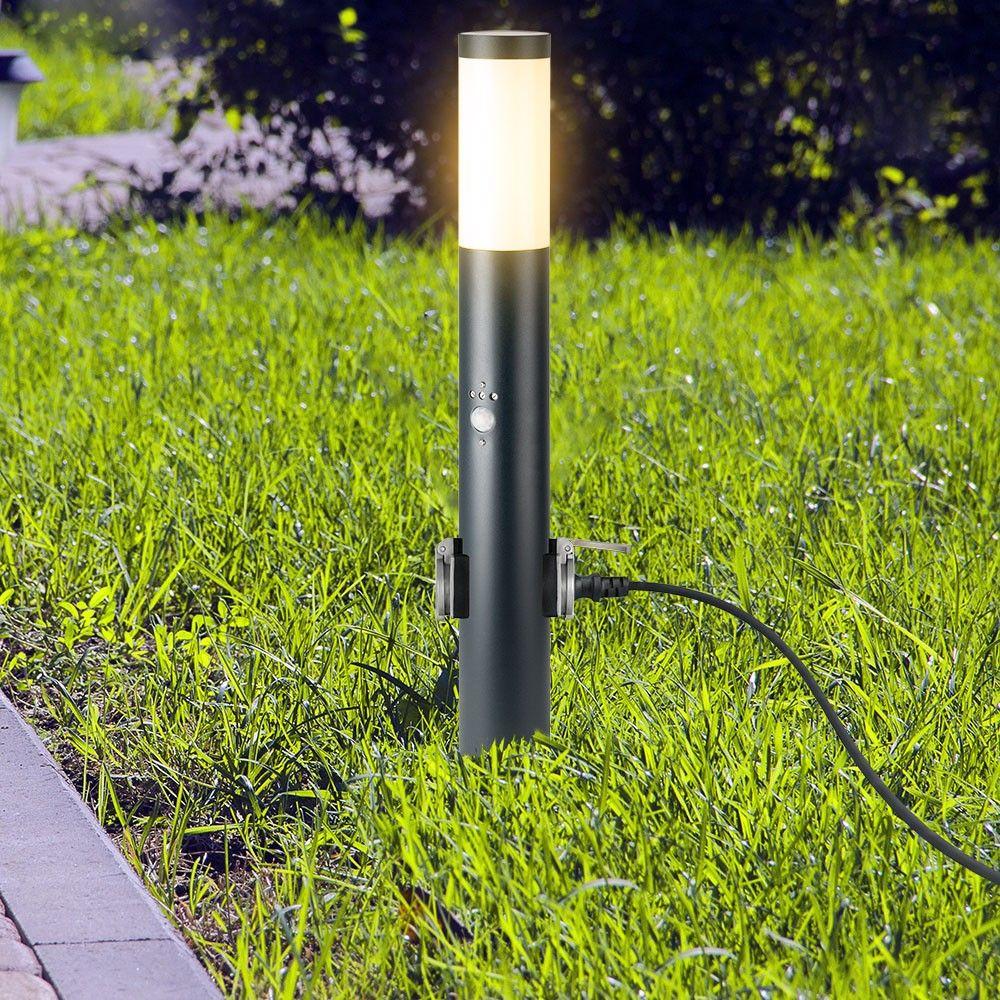 Lampa BOLLARD, Obudowa: Stal nierdzewna z PIR i gniazdem, Wysokość: 60cm, Gniazdo: E27, IP44, Kolor: Szary, VTAC, SKU 8976