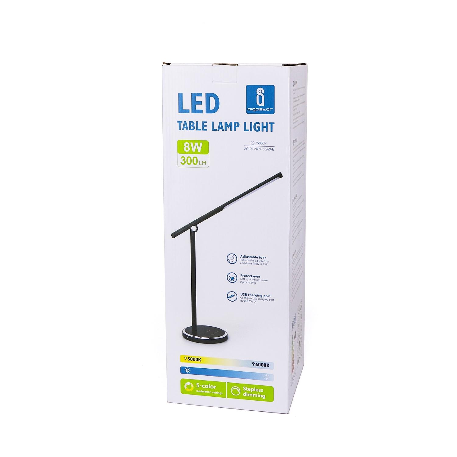 LED Foldable Table Lamp Black 8W 3000-6000K