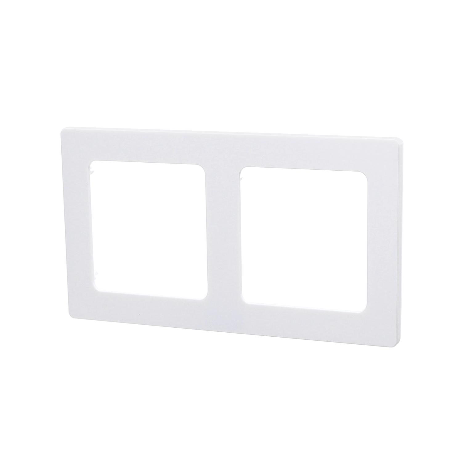 German-French Two Gang Plastic Wall Plate White