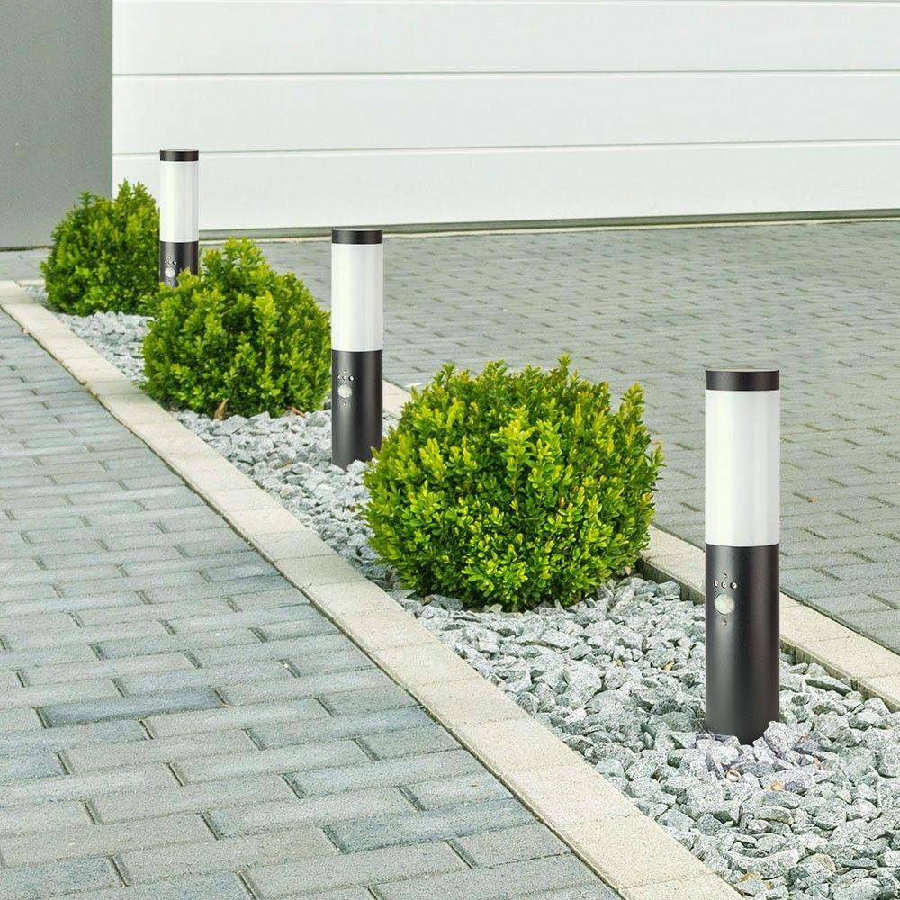 VT-838 BOLLARD LAMP-PIR SENSOR-STAINLESS STEEL BODY(45CM)E27 BLACK-IP44