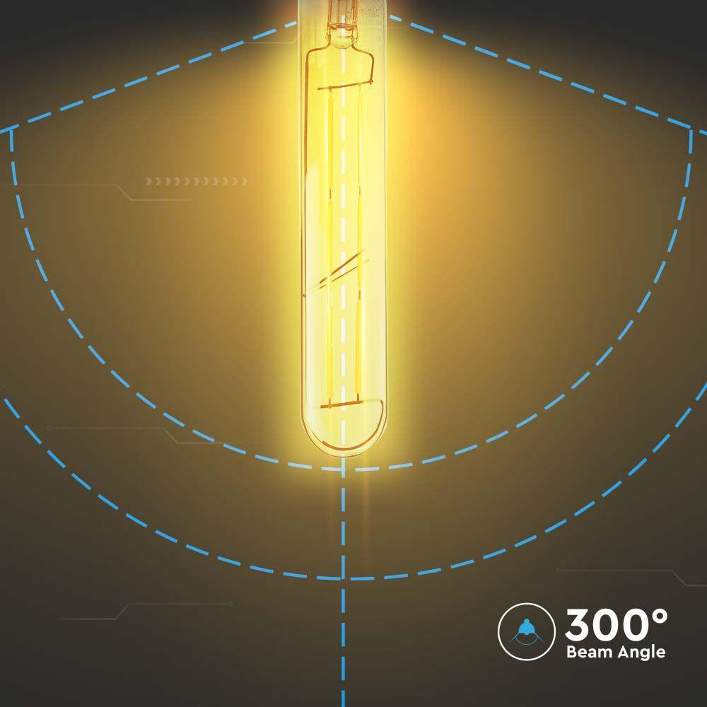 6W T30 Żarówka LED Filament, Klosz Bursztynowy, Barwa:2200K, Trzonek:E27, VTAC, SKU 217143