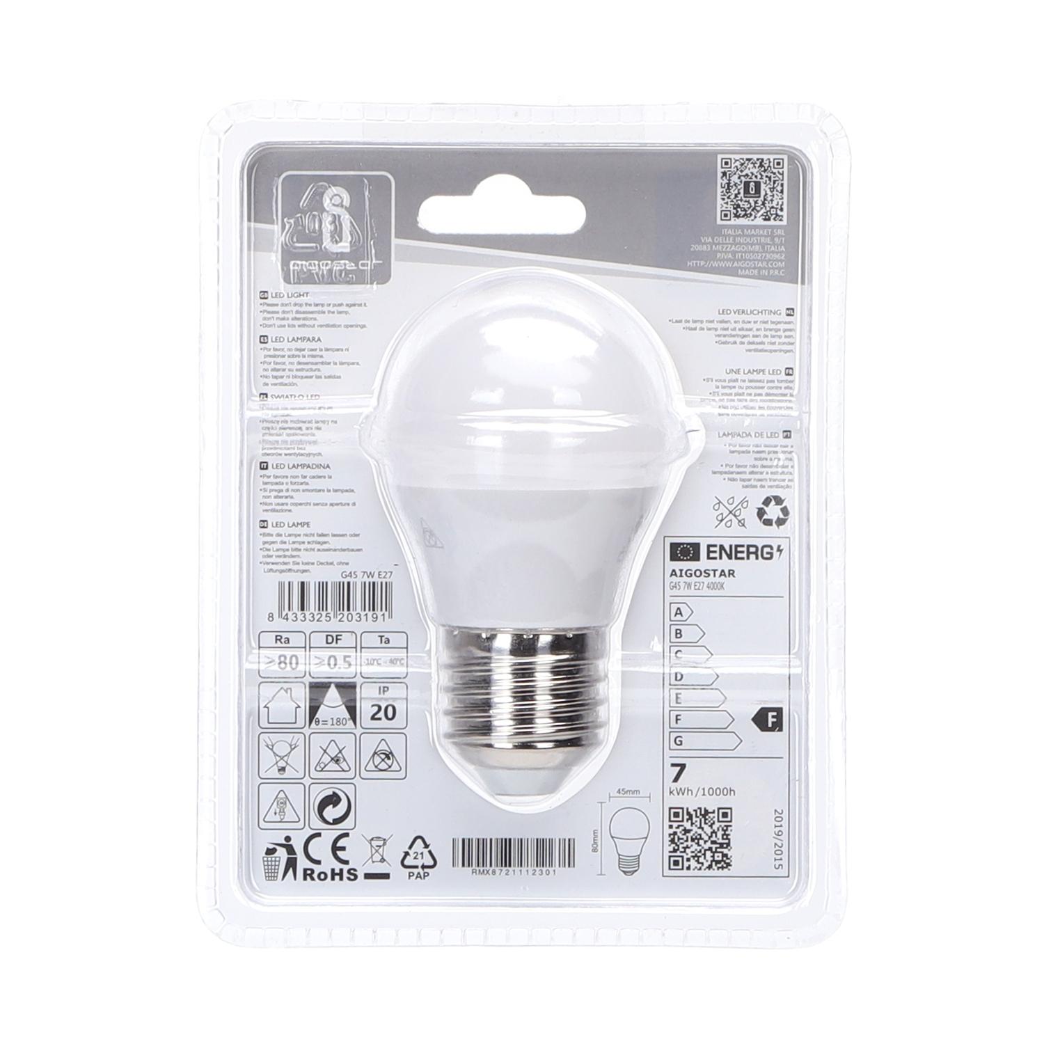 LED E27 7W G45