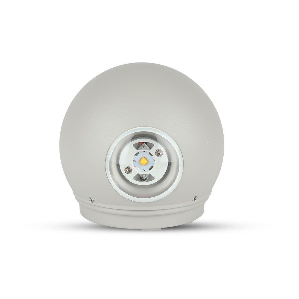 4W Lampa ścienna LED, Barwa:4000K, Obudowa: Szara, VTAC, SKU 218306