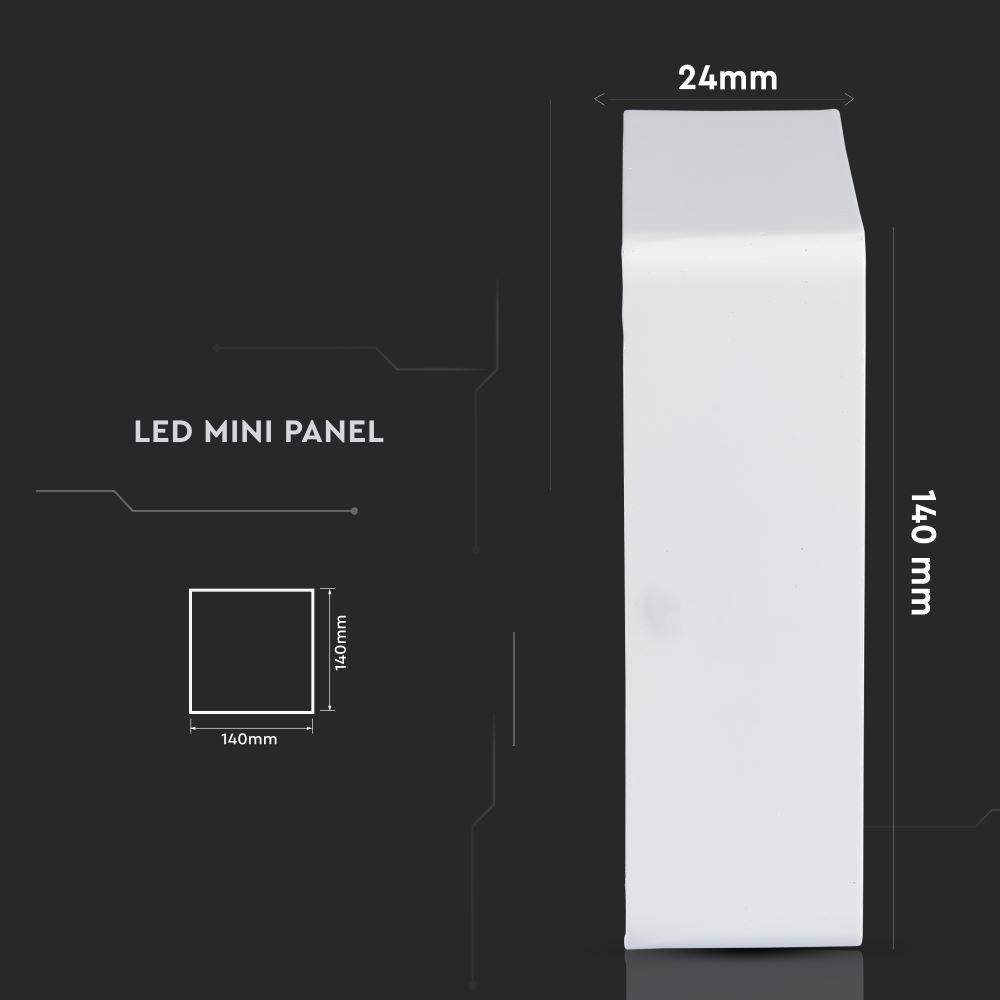 VT-1205 12W LED SURFACE PANEL 3000K SQUARE