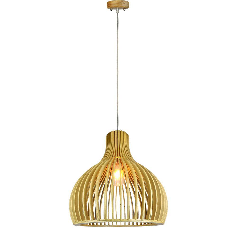 VT-3450 WOODEN PENDANT LIGHT WITH CHROME DECORATIVE CAP-E27