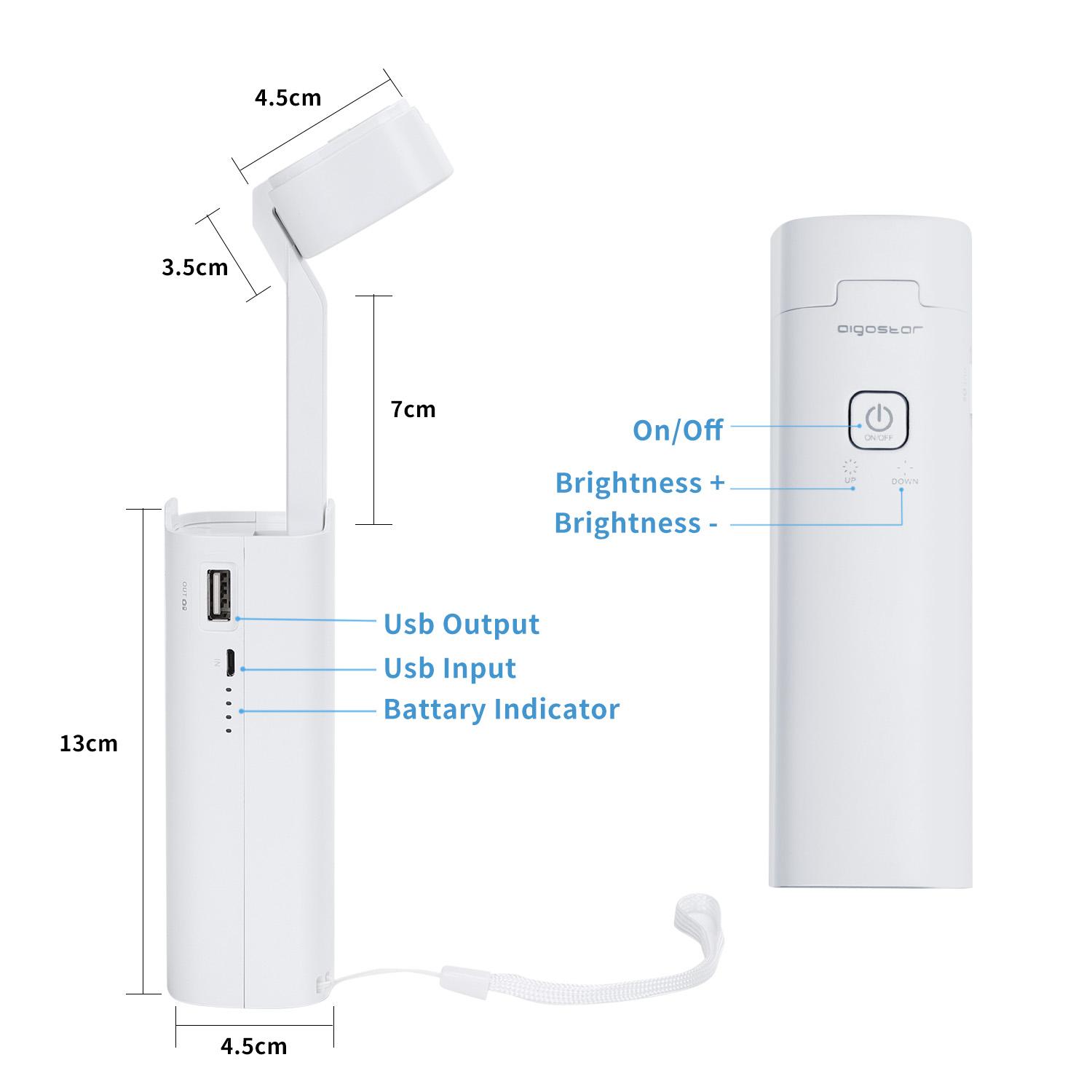 LED Foldable Table Lamp White 3W 4500K