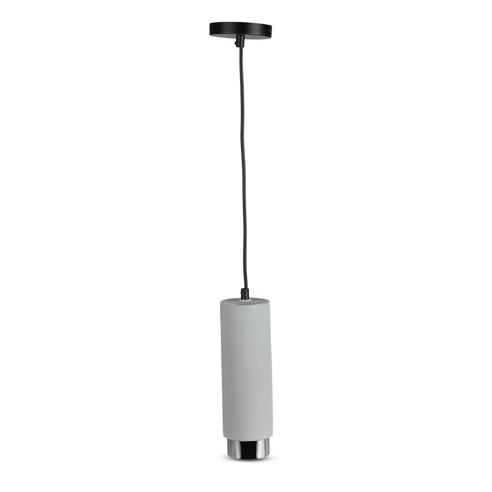 VT-864 GU10 GREY CONCRETE - GYPSUM PENDANT METAL WITH CHROME BOTTOM