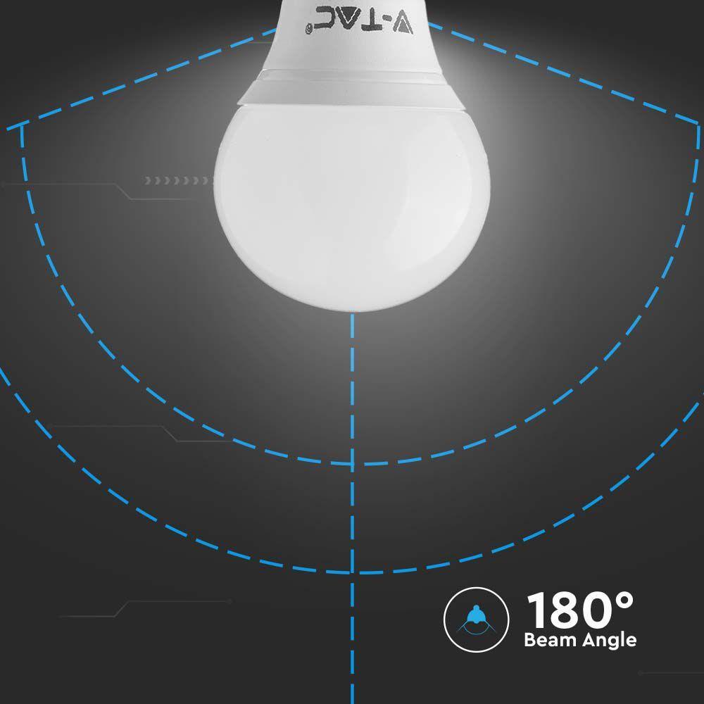 4.5W P45 Żarówka LED, Chip SAMSUNG, Barwa:3000K, Trzonek:E14, VTAC, SKU 21168