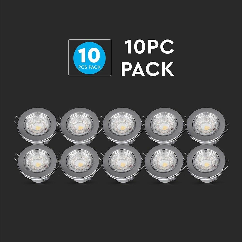 VT-885 5W SPOTLIGHT FIRERATED FITTING SAMSUNG CHIP 4000K -CHROME 10PCS/PACK DIMMABLE