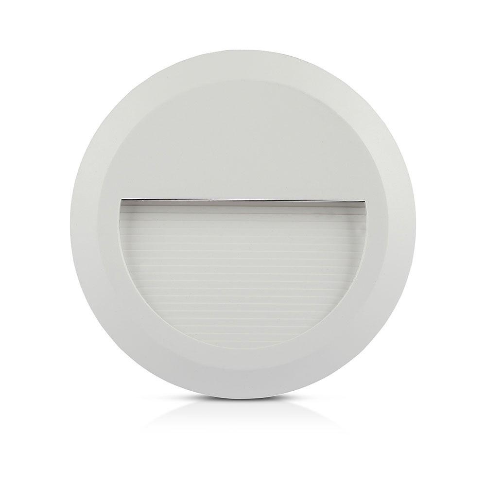 VT-1142 2W LED STEP LIGHT 3000K WHITE BODY ROUND