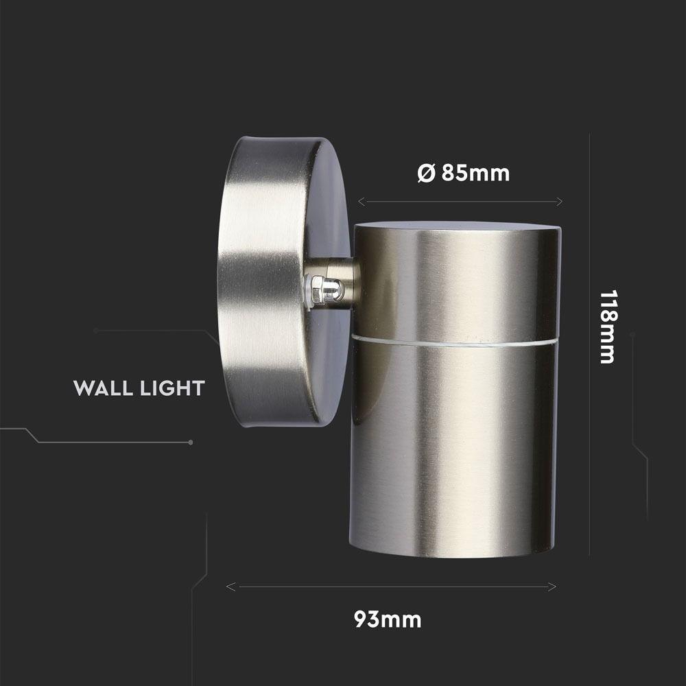 VT-7621 1 WAY GU10 WALL FITTING,STAINLESS STEEL BODY- IP44