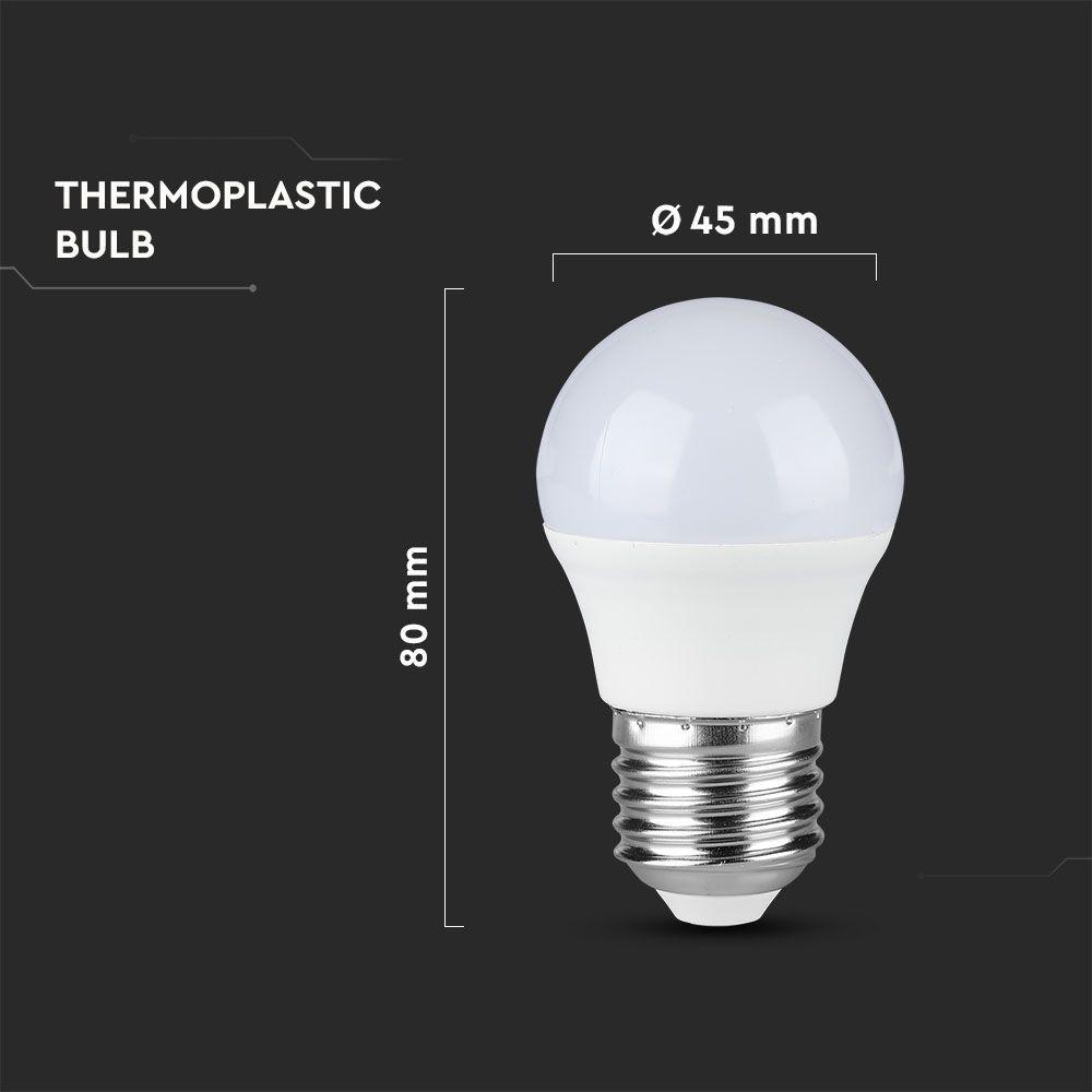 VT-2256 4.5W G45 LED PLASTIC BULB 3000K E27 6PCS/PACK