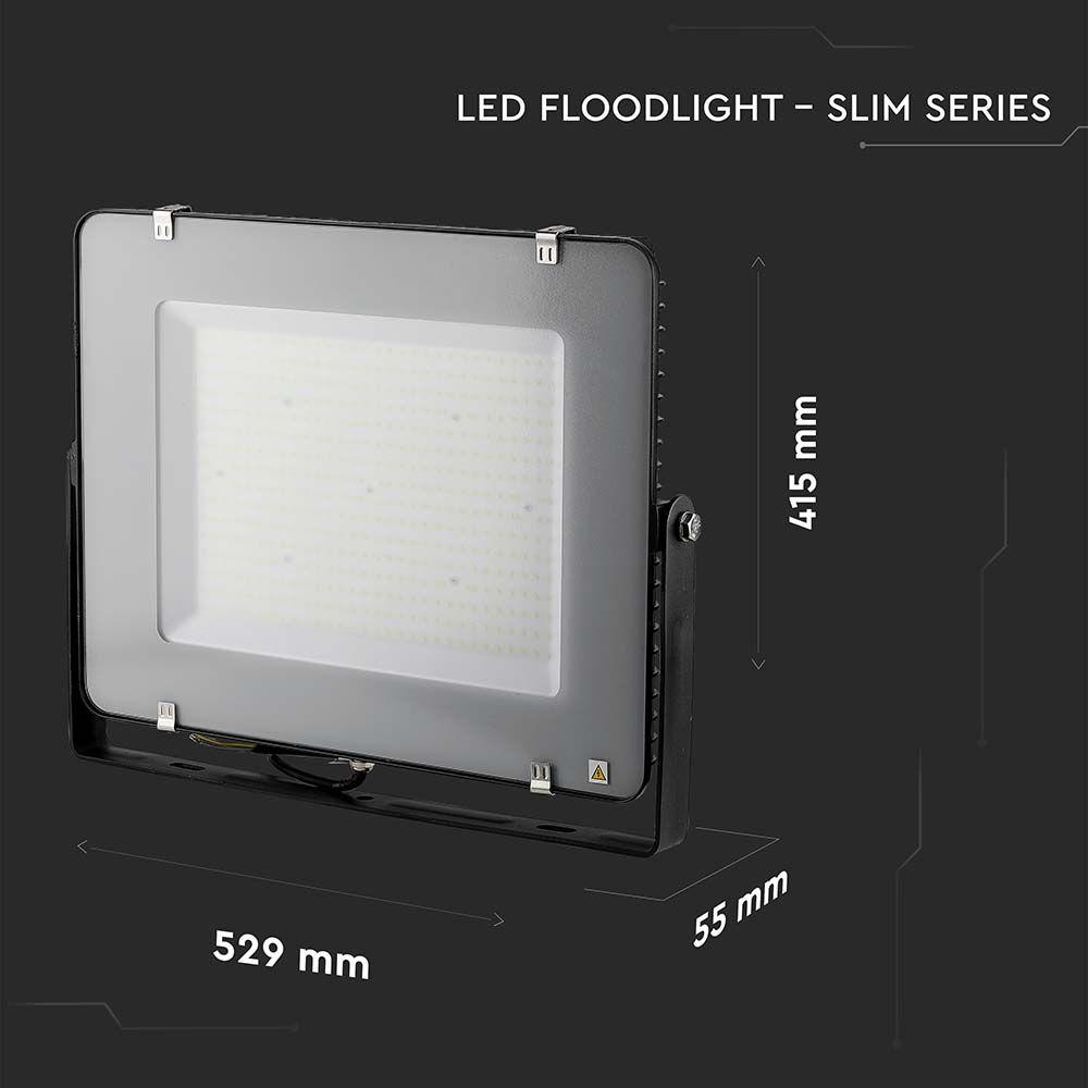 VT-306 300W SMD FLOODLIGHT SAMSUNG CHIP 4000K BLACK BODY GREY GLASS