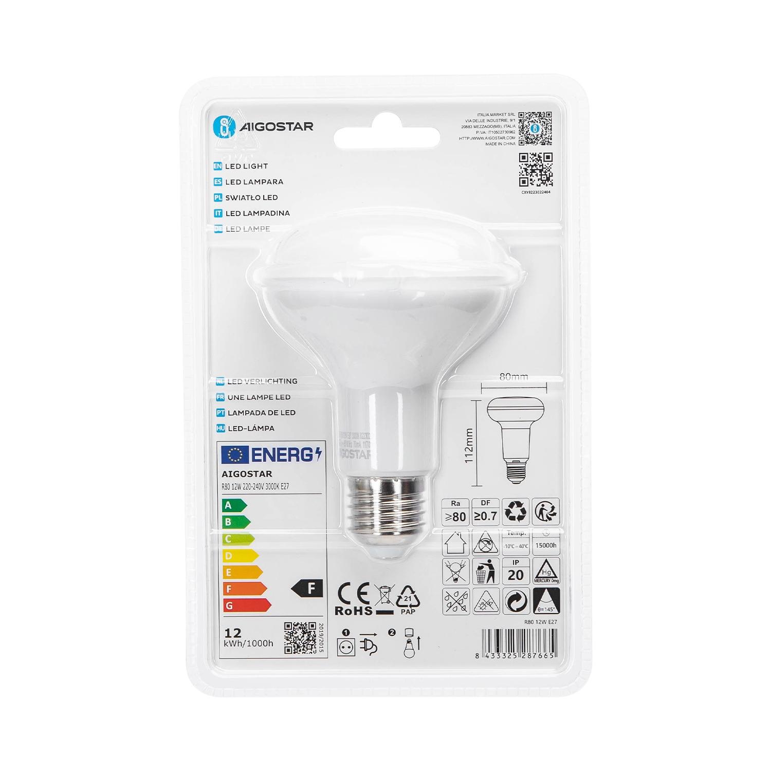 LED R80 E27 12W