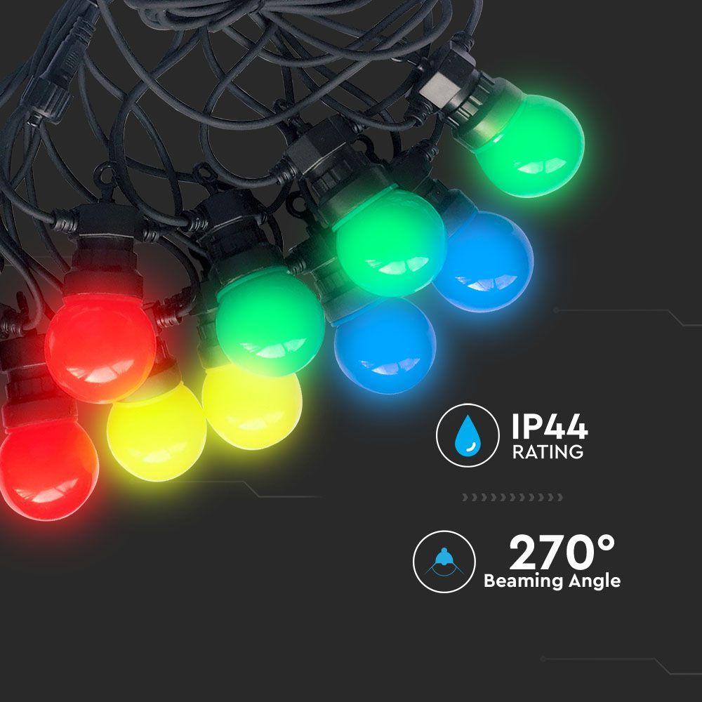 0.5W Girlanda LED, Długość: 10mb, Ilość żarówek: 20x0,5, Kolorowe kulki , VTAC, SKU 7438