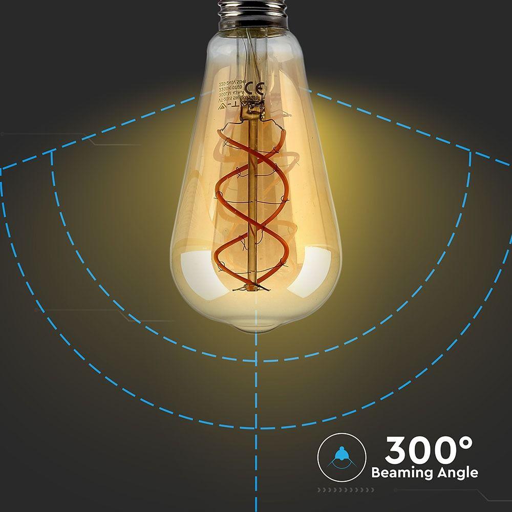 VT-2065 5W ST64 FILAMENT BULB 2200K AMBER GLASS