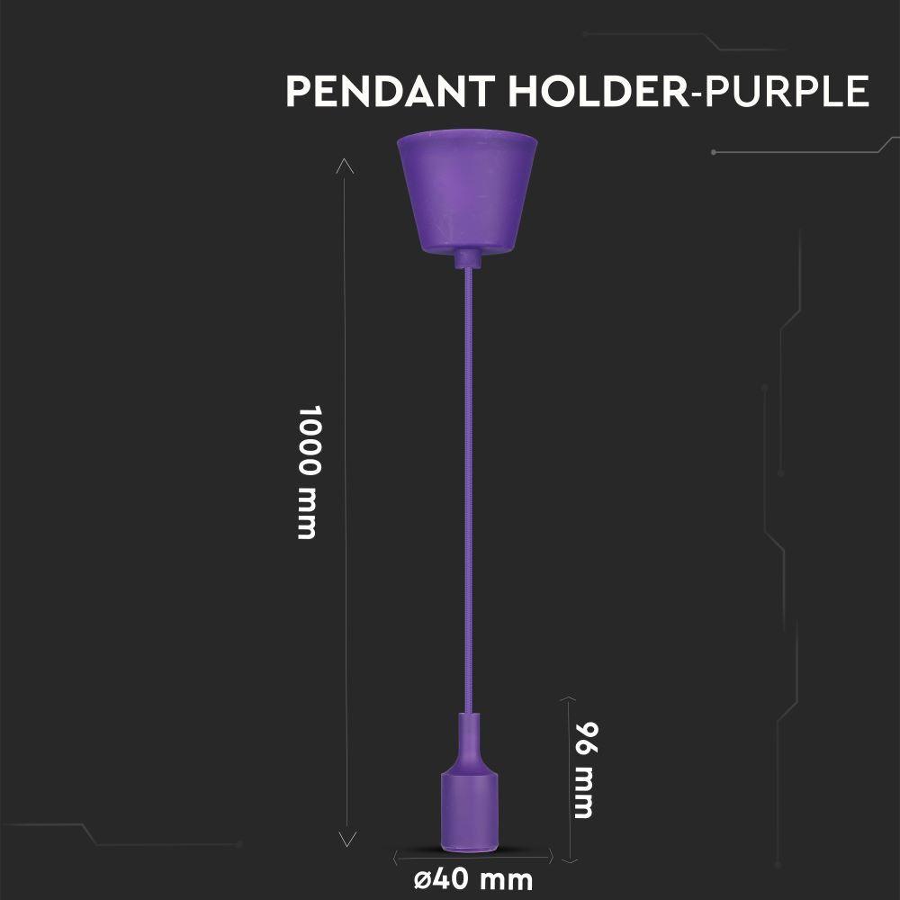 VT-7228 E27 SILICONE PENDANT HOLDER-PURPLE