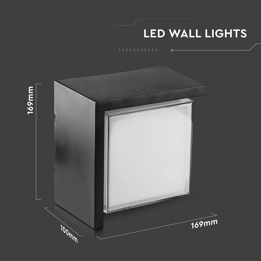 VT-827 12W LED WALL LIGHT 4000K,BLACK -SQUARE