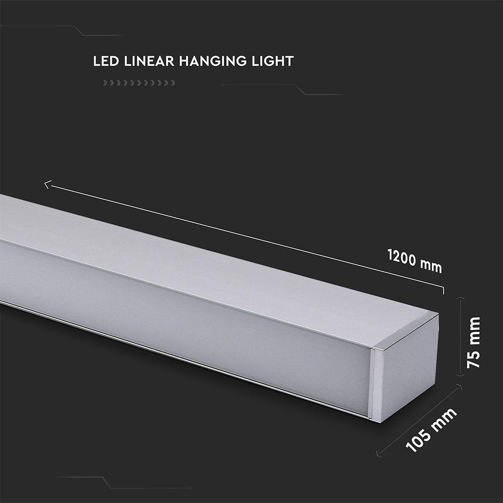 VT-7-60 60W LED LINEAR (UP-DOWN) SUSPENSION LIGHT SAMSUNG CHIP 4000K-SILVER BODY