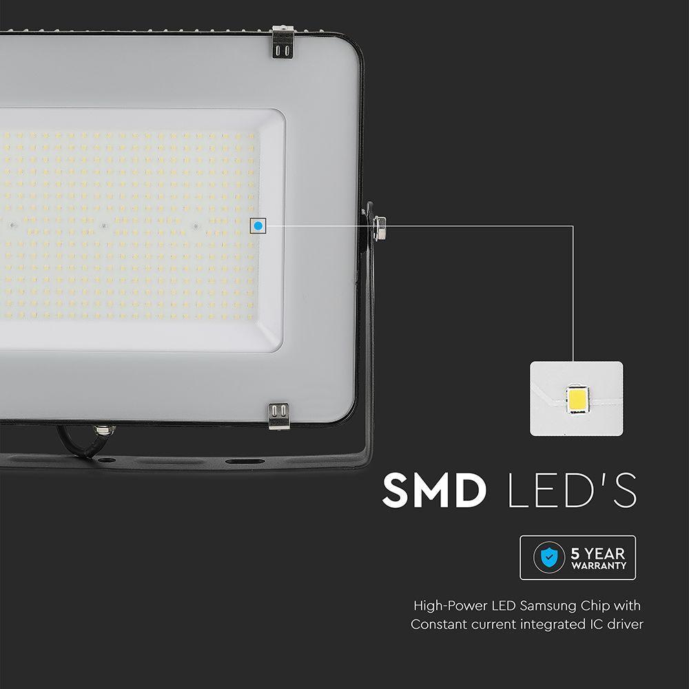 200W Naświetlacz LED SMD, Chip SAMSUNG, Barwa:4000K, Obudowa: Czarna , Wydajność: 115lm/w, VTAC, SKU 21778