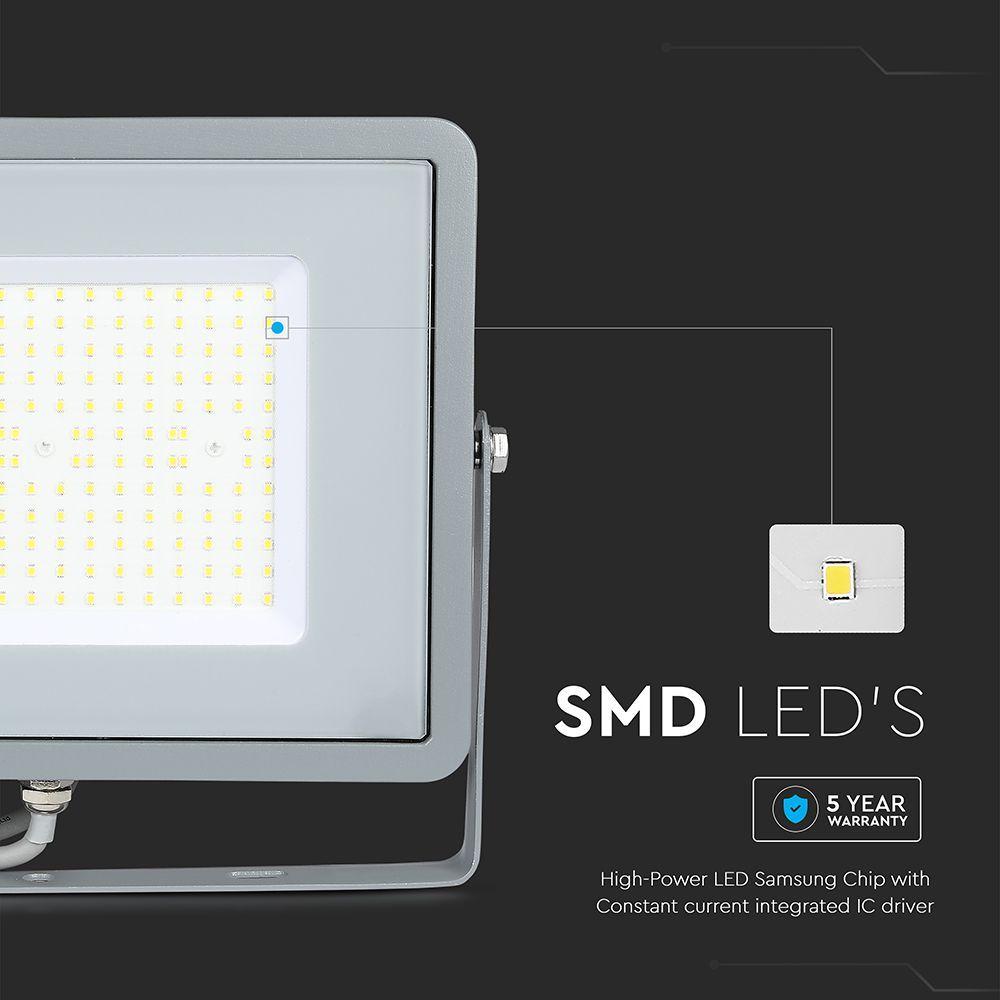 100W Naświetlacz LED SMD, Chip SAMSUNG, Barwa:6500K, Obudowa: Szara , Wydajność: 115lm/w, VTAC, SKU 21771