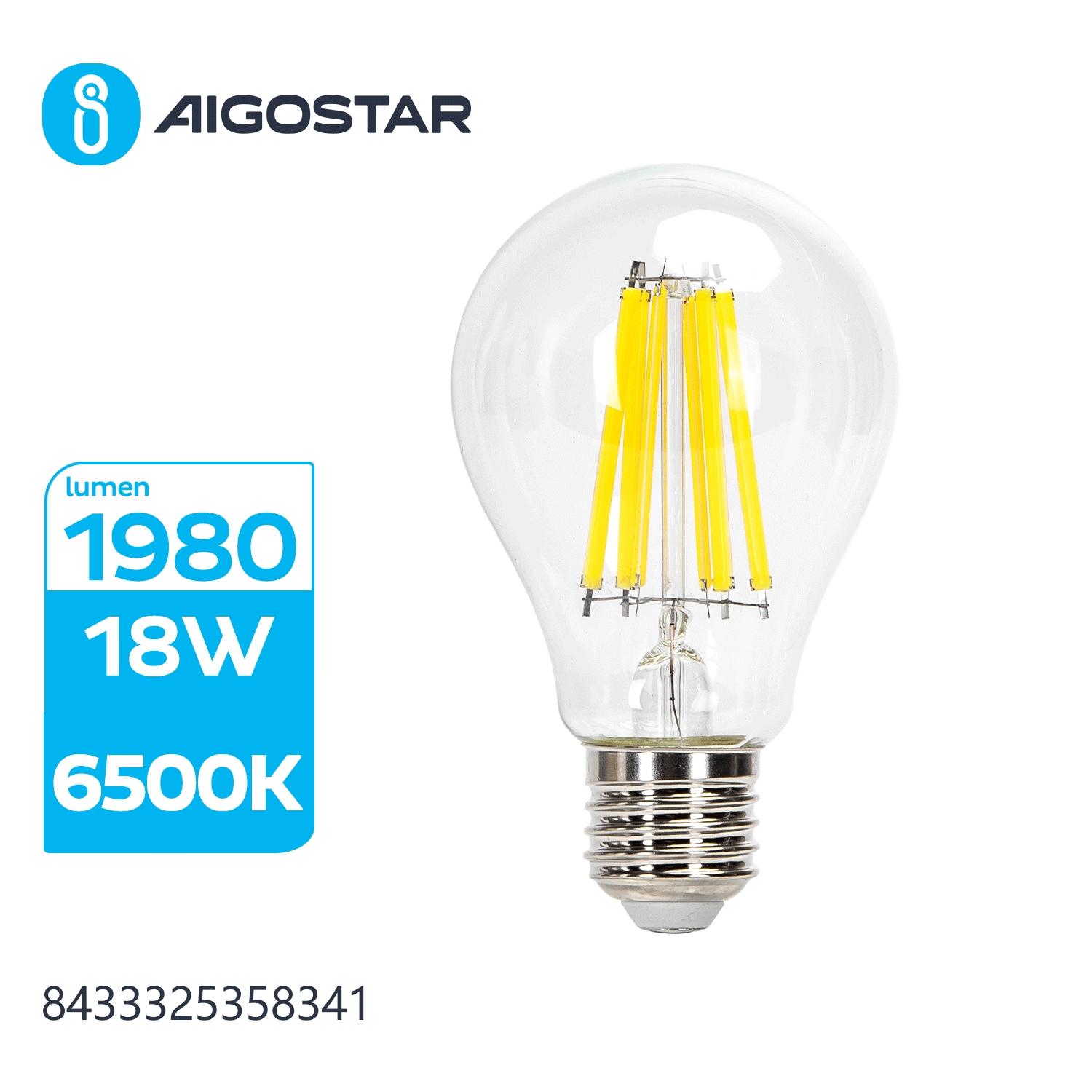 Żarówka LED Filament (Przezroczysta) A65 E27 18W