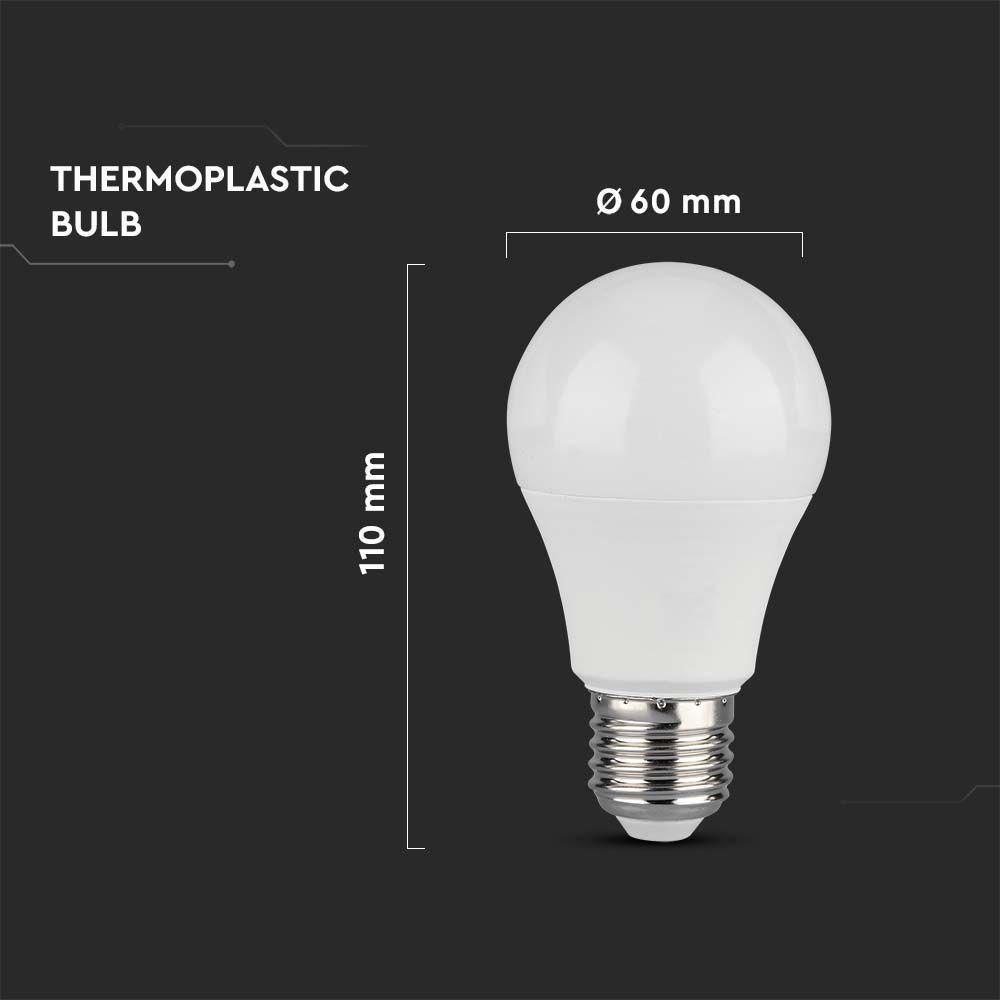 VT-2112 10.5W A60 LED PLASTIC BULB 6500K E27