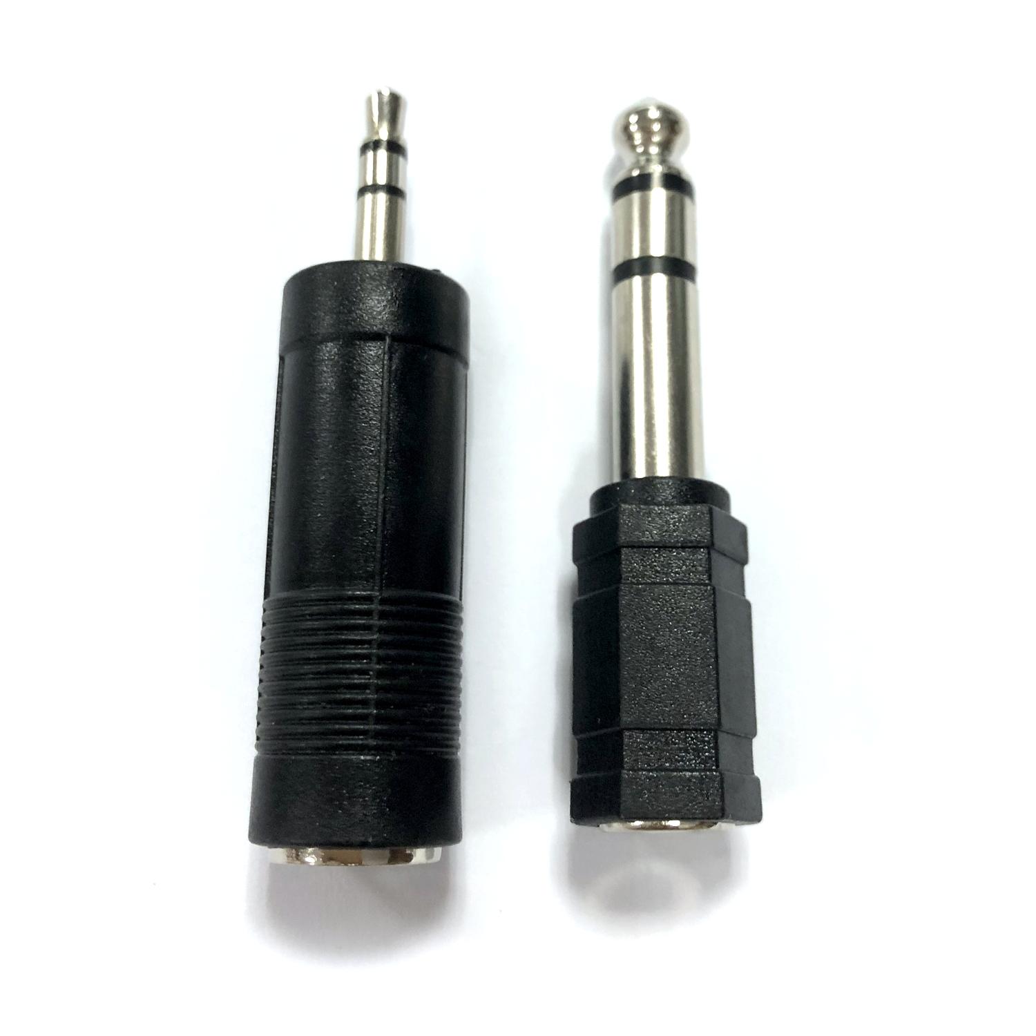 Audio/Video Connector 6.35 Male to 3.5 Female & 3.5Male to 6.3 Female Black