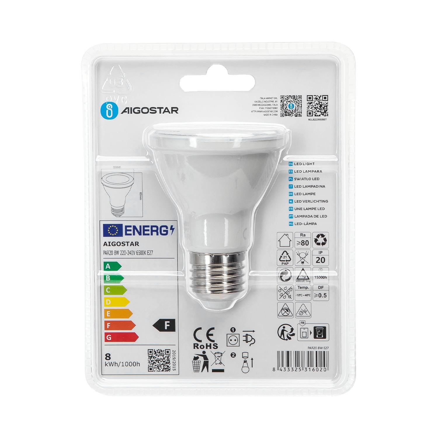 LED PAR20 E27 8W