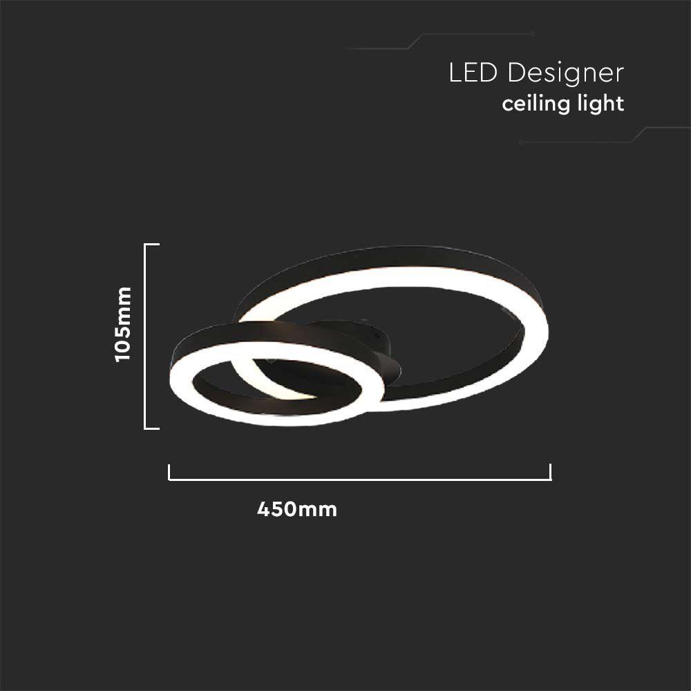 20W Lampa dekoracyjna LED dwupierścieniowa, Barwa: 3000K       , VTAC, SKU 7000