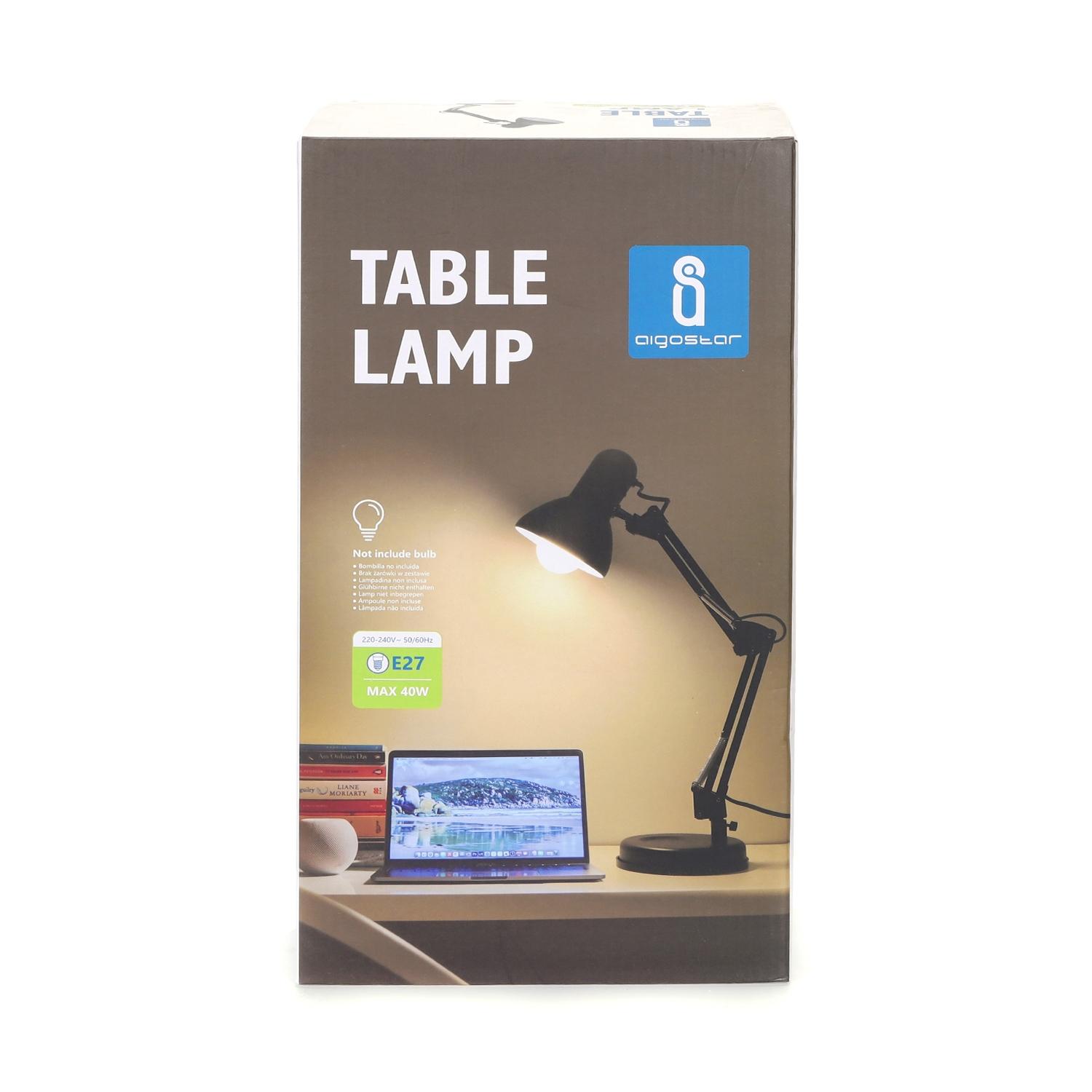 Metal Foldable Table Lamp Black (Without Light Source) E27