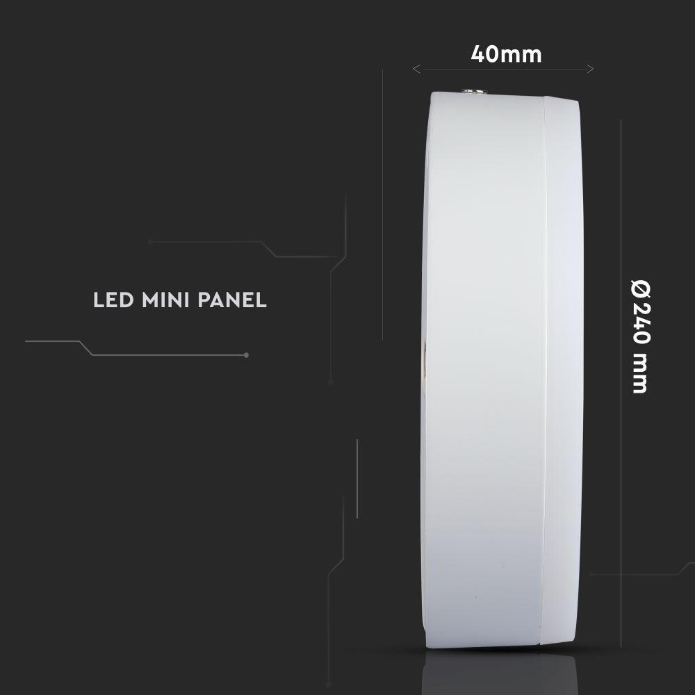 VT-2209 22W LED SURFACE PANEL 4000K ROUND