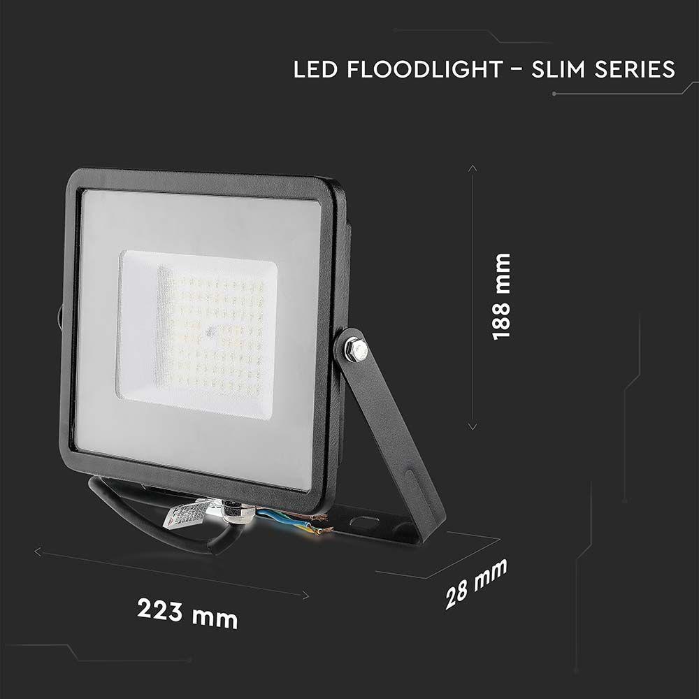 50W Naświetlacz LED SMD, Chip SAMSUNG, Barwa:4000K, Obudowa: Czarna , Wydajność: 115lm/w, VTAC, SKU 21760