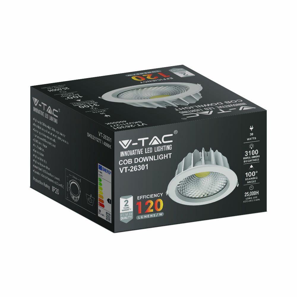 VT-26301 30W LED REFLECTOR COB DOWNLIGHT 6500K HIGH LUMEN