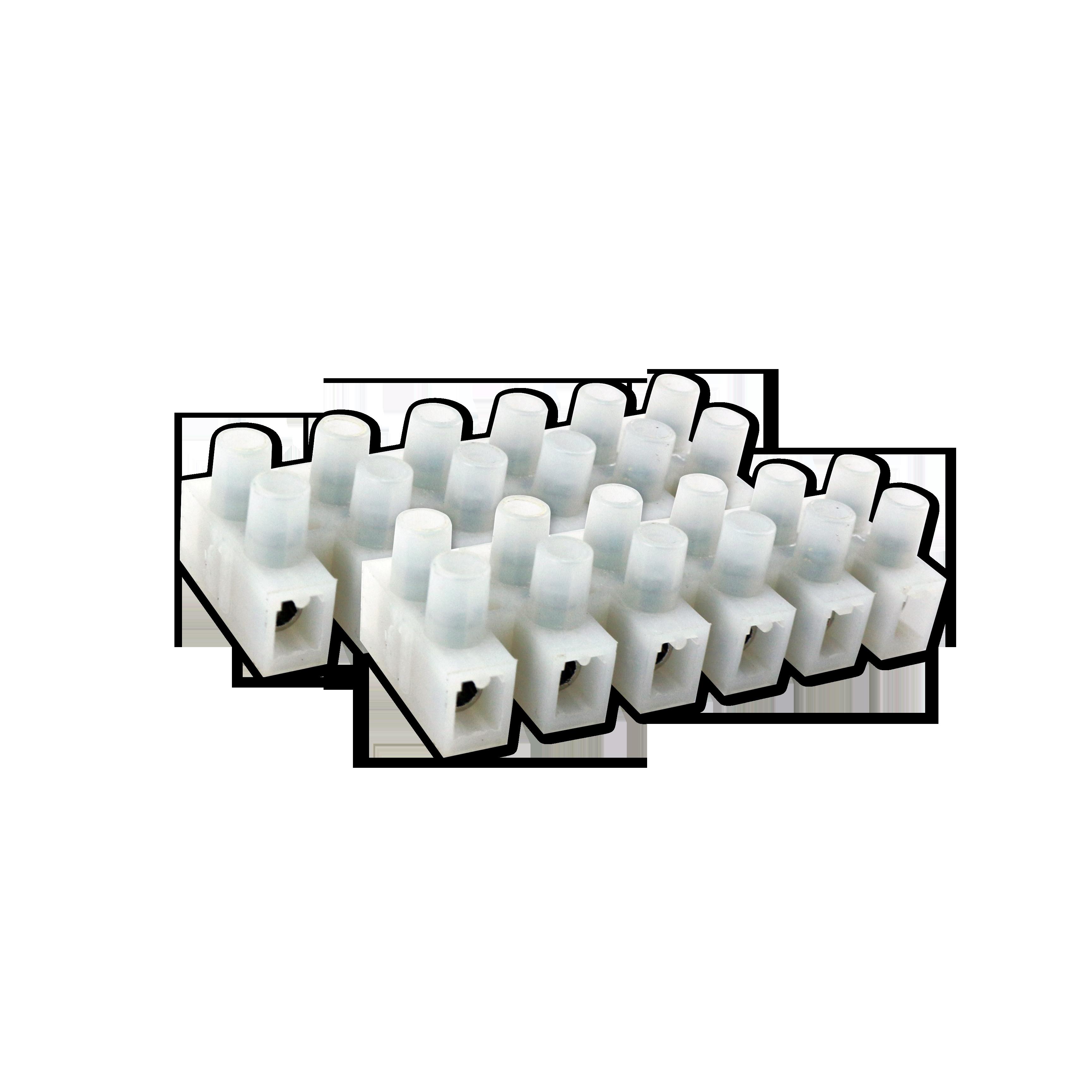 PA9 Terminal Blocks Six concave bottom type H White