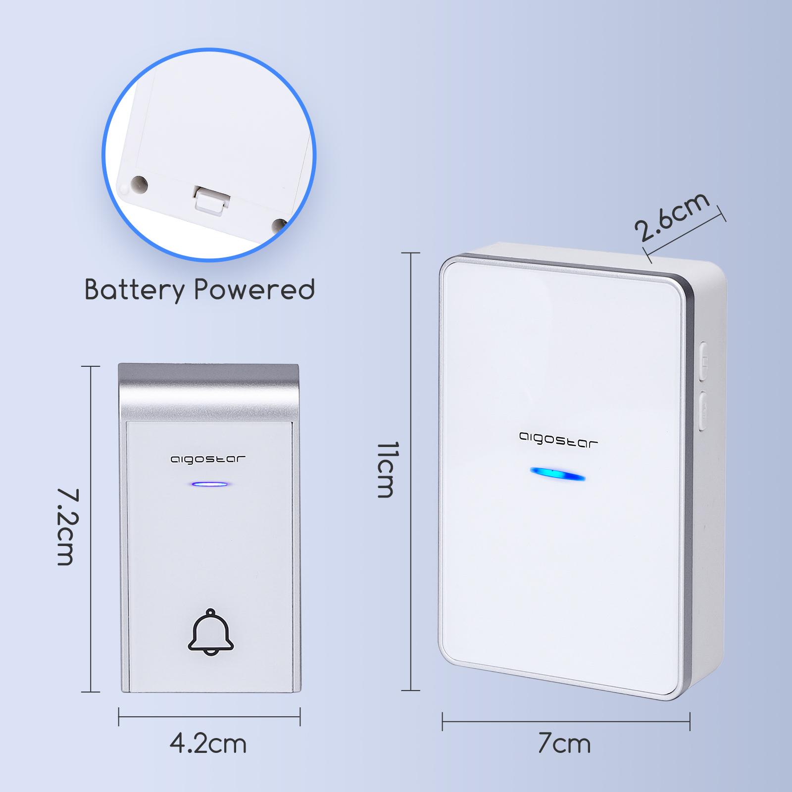 DC Wireless Doorbell White & Silvery