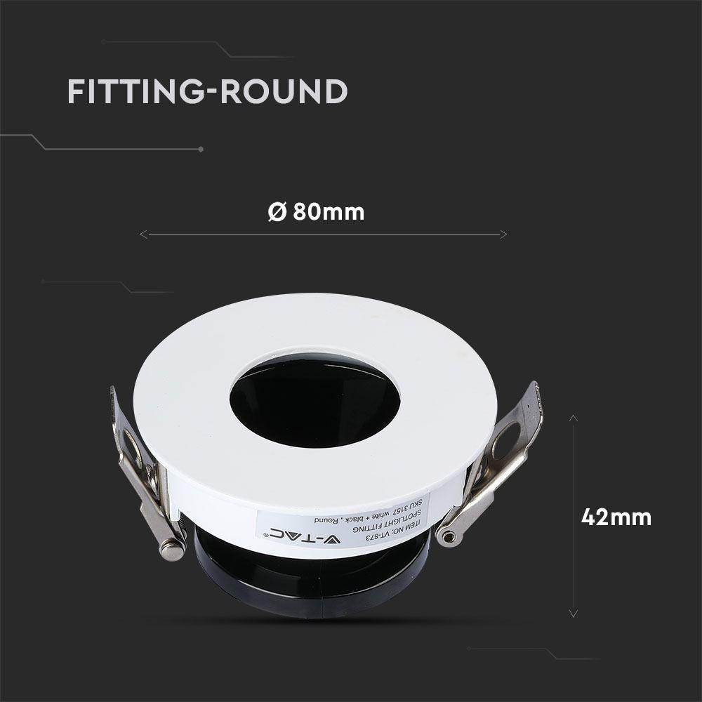 VT-873 GU10 FITTING ROUND-WHITE+BLACK