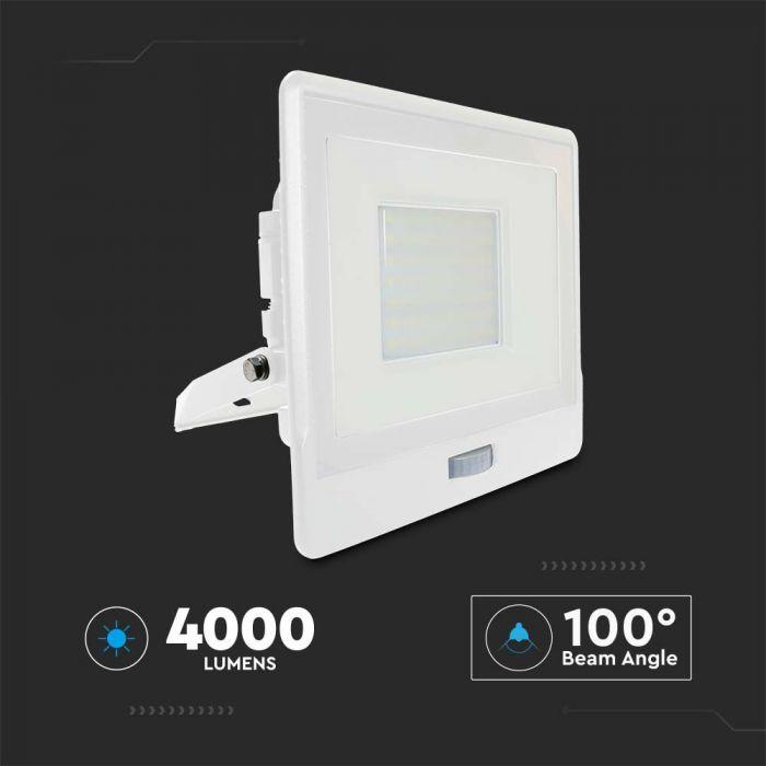 VT-158S 50W PIR SENSOR FLOODLIGHT SAMSUNG CHIP 6500K WHITE BODY