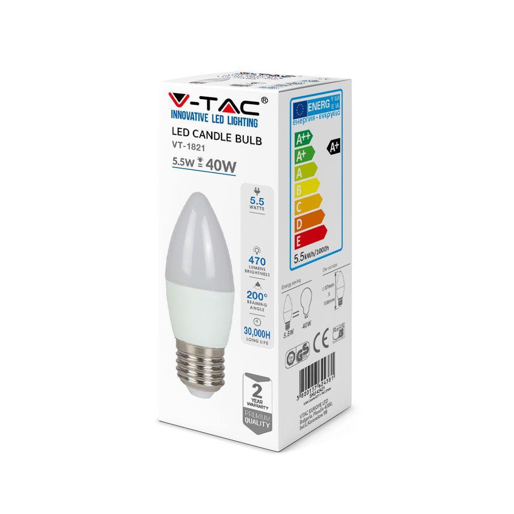 VT-1821 5.5W LED CANDLE BULB 6400K E27