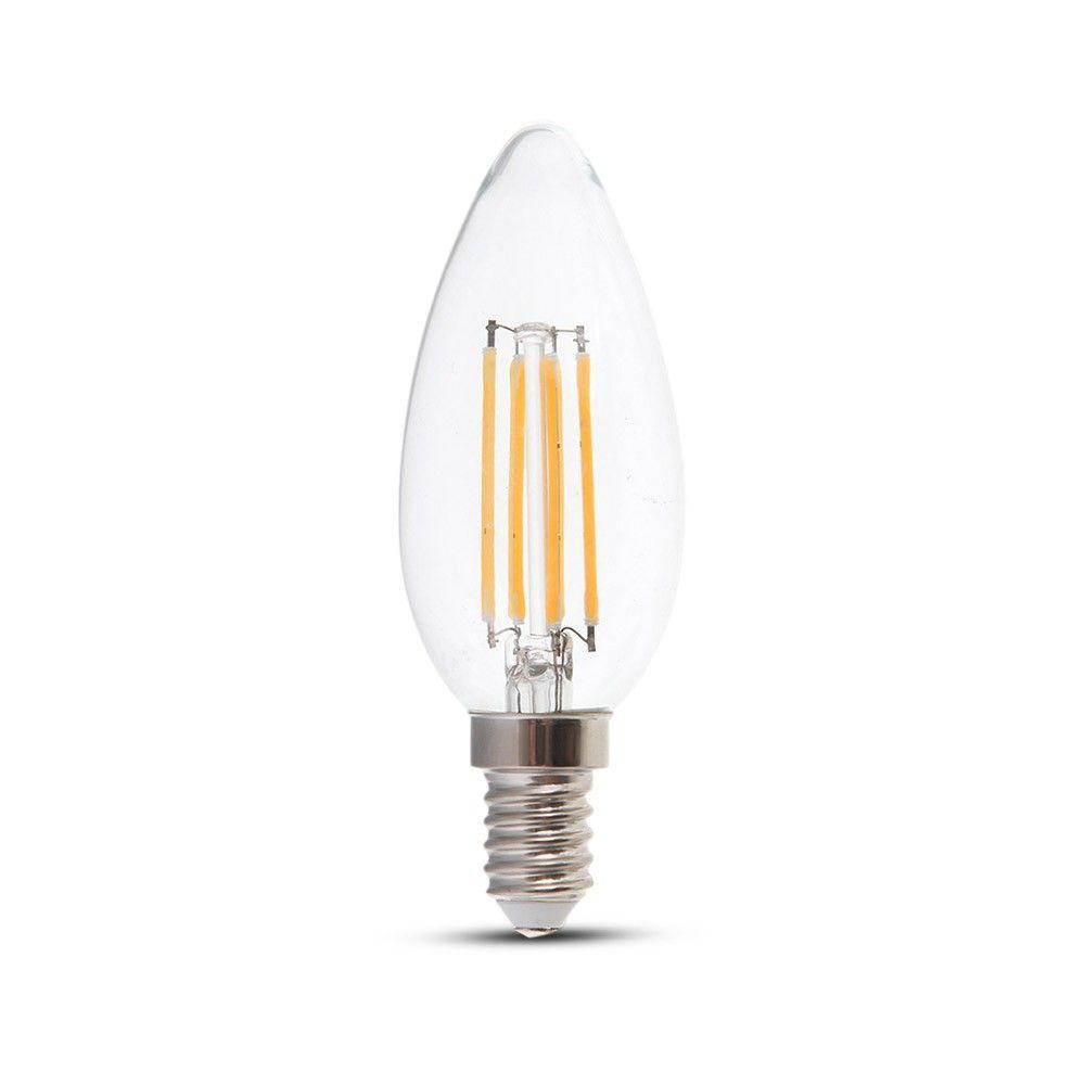 VT-2327 6W LED CANDLE FILAMENT BULB-CLEAR GLASS 6400K E14(130LM/WATT)